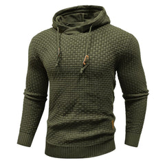 Men's Textured Heavyweight Hoodie with Ribbed Cuffs