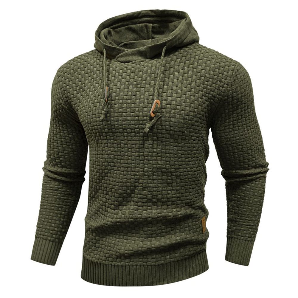 Men's Textured Heavyweight Hoodie with Ribbed Cuffs