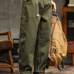 Men's Utility Trousers with Tapered Leg and Cargo Pockets