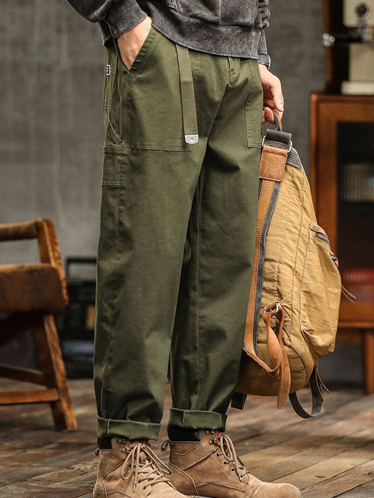 Men's Utility Trousers with Tapered Leg and Cargo Pockets