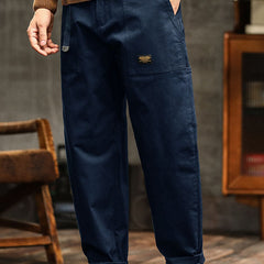 Men's Utility Trousers with Tapered Leg and Cargo Pockets