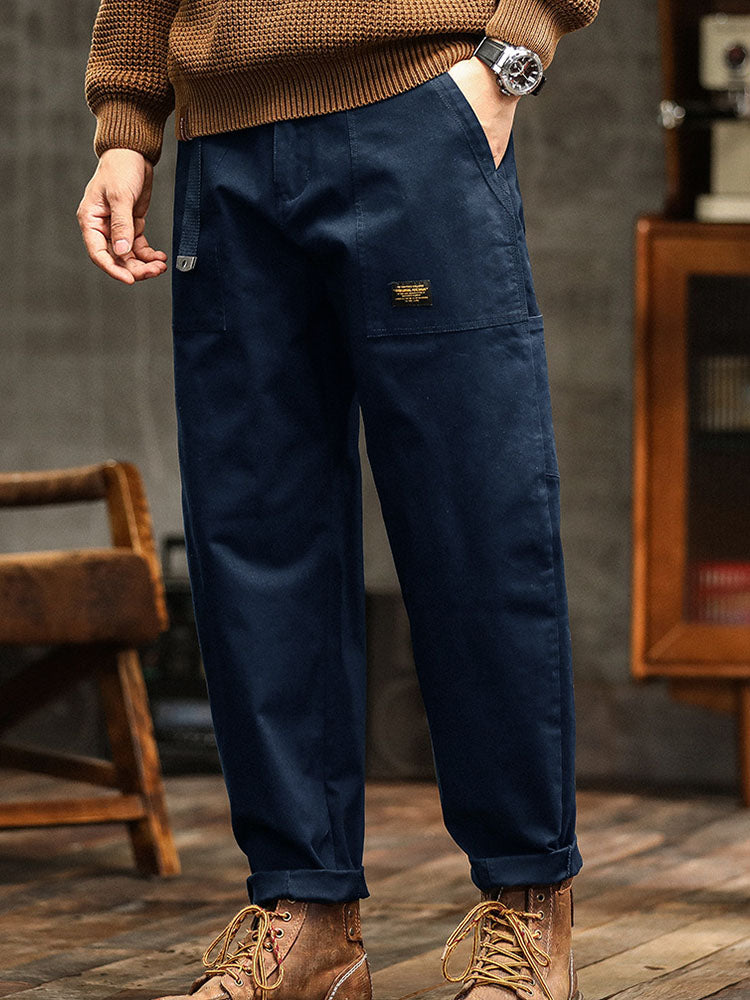 Men's Utility Trousers with Tapered Leg and Cargo Pockets