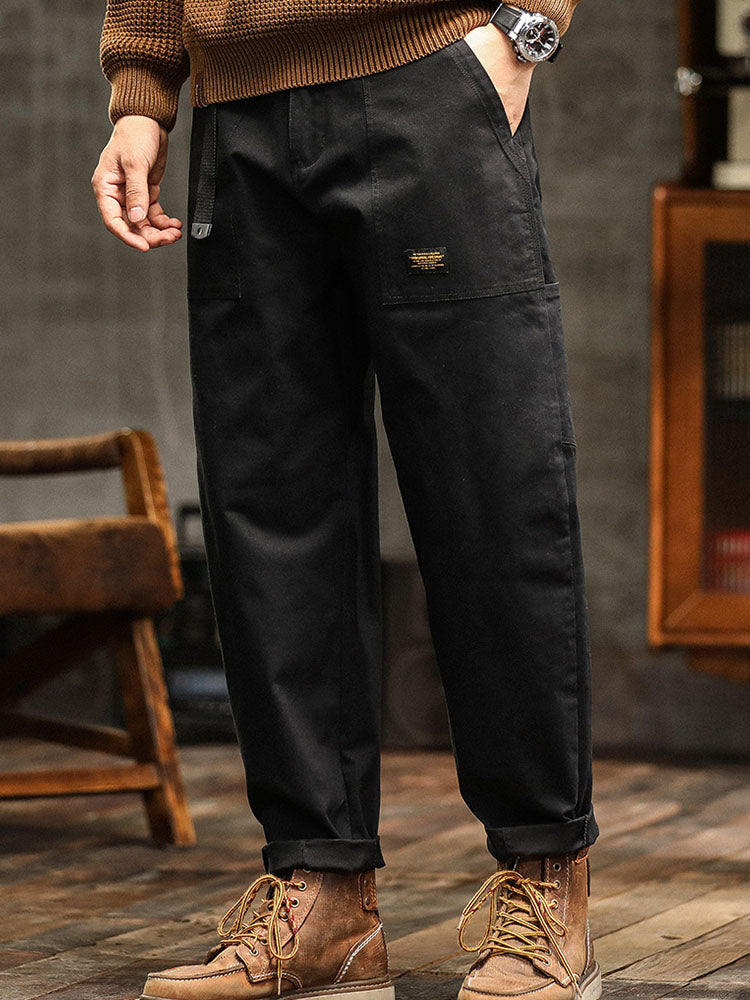 Men's Utility Trousers with Tapered Leg and Cargo Pockets