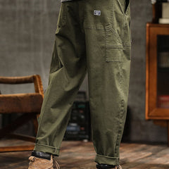 Men's Utility Trousers with Tapered Leg and Cargo Pockets