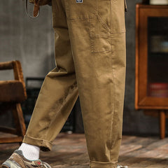 Men's Utility Trousers with Tapered Leg and Cargo Pockets