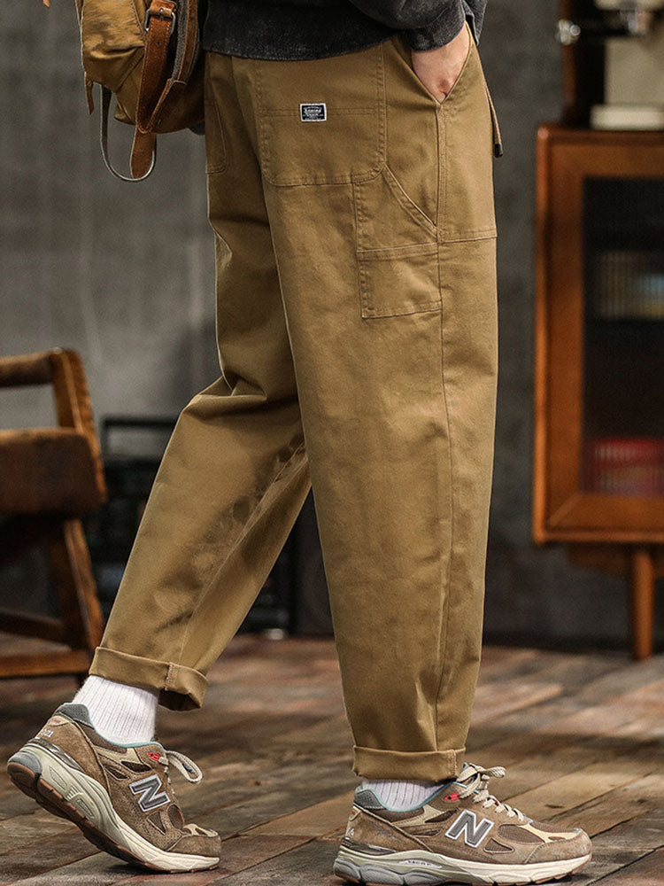 Men's Utility Trousers with Tapered Leg and Cargo Pockets