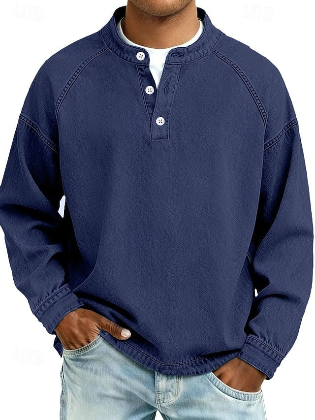 Men's Vintage Inspired Long Sleeve Jumper with Relaxed Fit