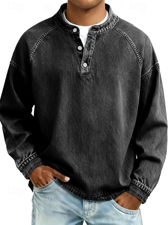 Men's Vintage Inspired Long Sleeve Jumper with Relaxed Fit
