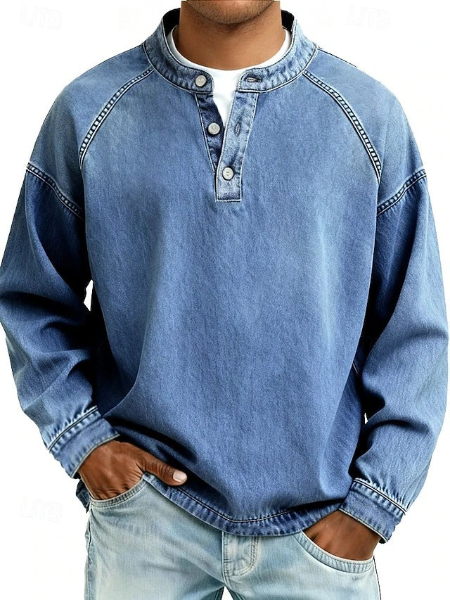 Men's Vintage Inspired Long Sleeve Jumper with Relaxed Fit