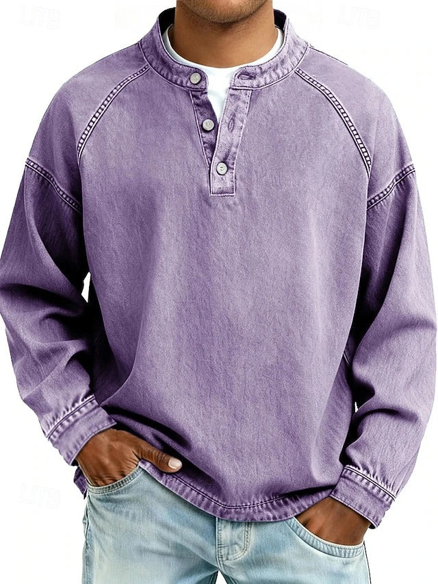 Men's Vintage Inspired Long Sleeve Jumper with Relaxed Fit