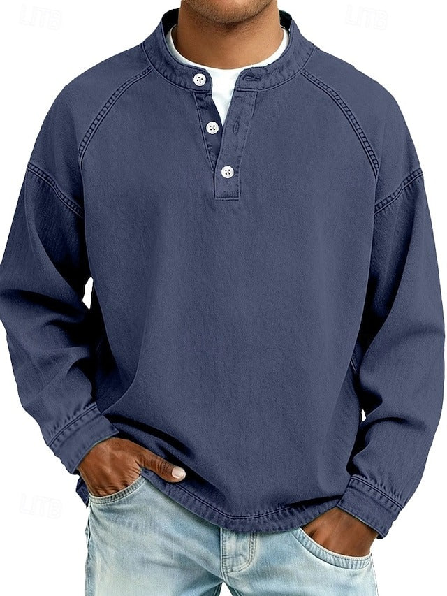 Men's Vintage Inspired Long Sleeve Jumper with Relaxed Fit