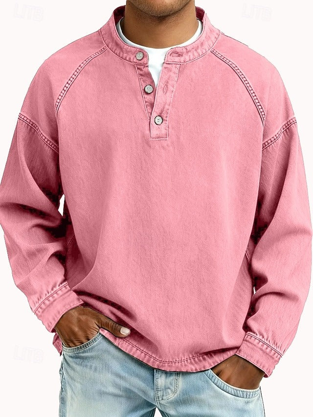 Men's Vintage Inspired Long Sleeve Jumper with Relaxed Fit