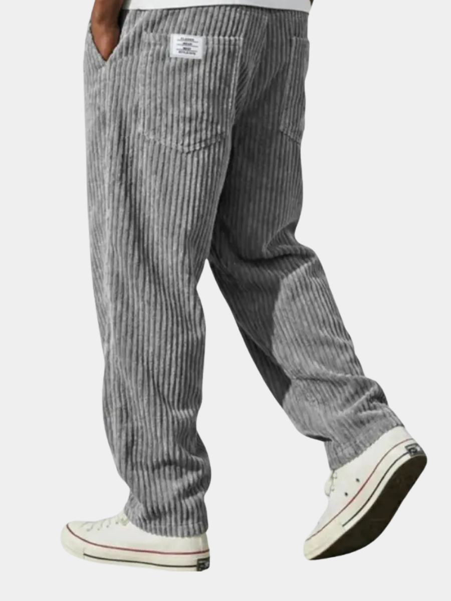 Men's Vintage Style Relaxed Trousers with Drawstring Waist