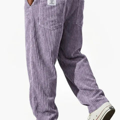 Men's Vintage Style Relaxed Trousers with Drawstring Waist