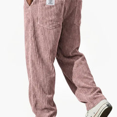 Men's Vintage Style Relaxed Trousers with Drawstring Waist