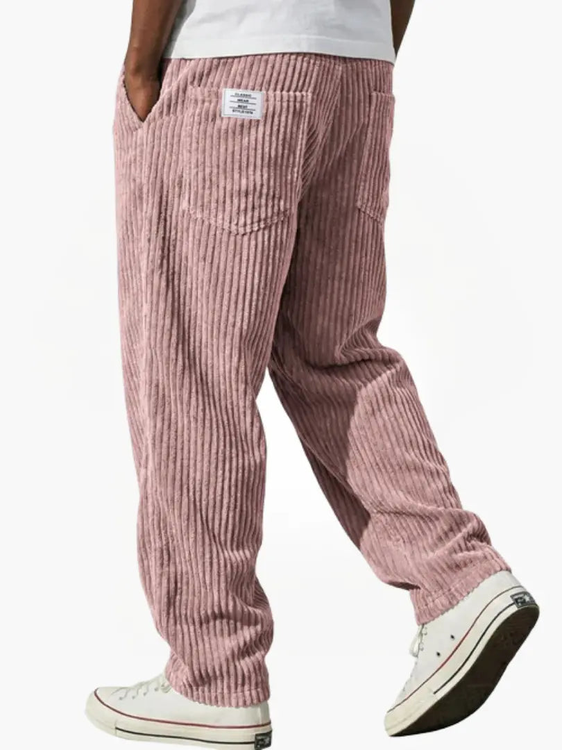 Men's Vintage Style Relaxed Trousers with Drawstring Waist
