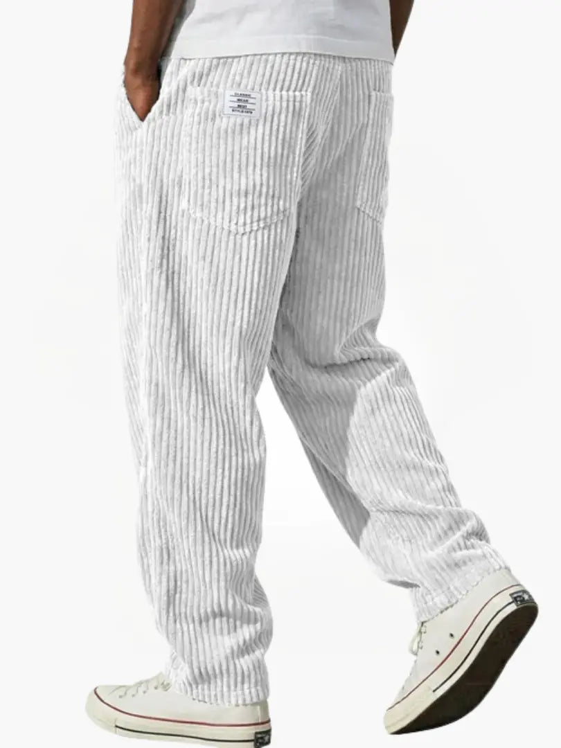 Men's Vintage Style Relaxed Trousers with Drawstring Waist