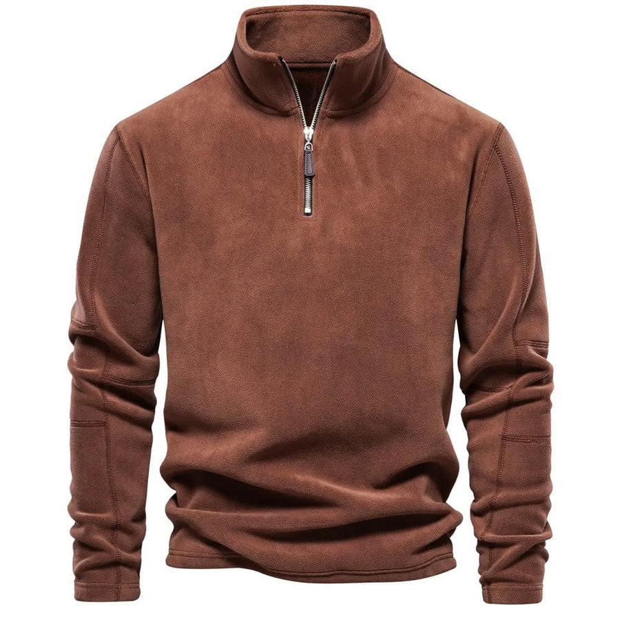 Men's Warm Quarter Zip Sweatshirt with Tall Collar