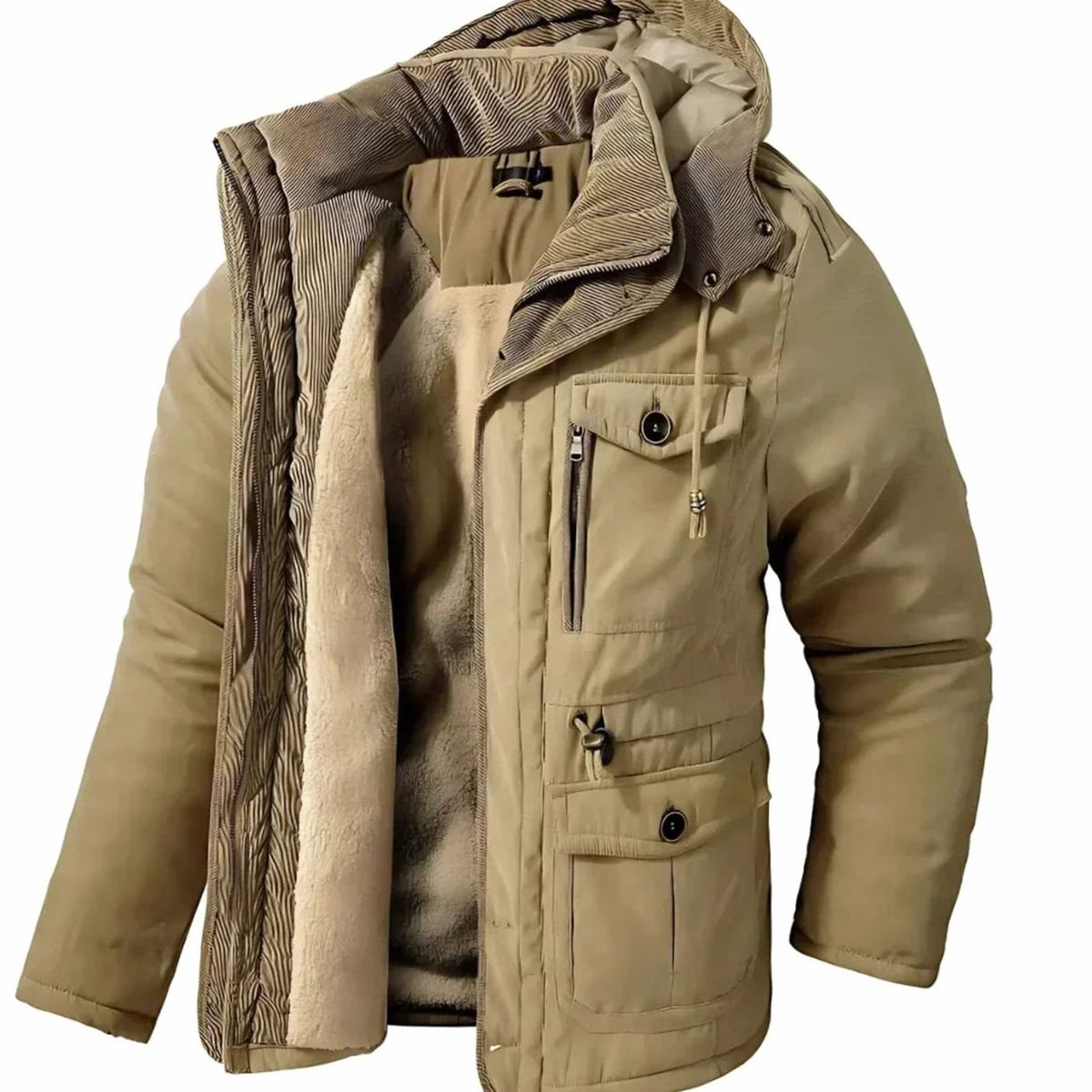 Men's Waterproof Windproof Winter Jacket with Detachable Hood