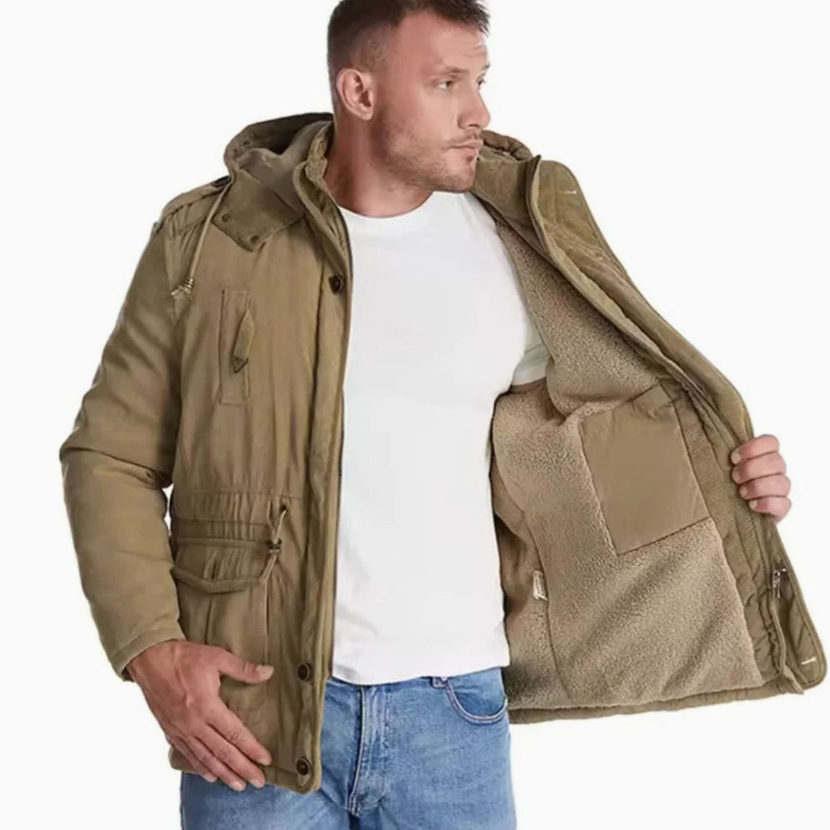 Men's Waterproof Windproof Winter Jacket with Detachable Hood