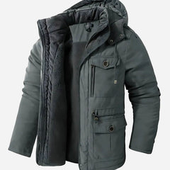 Men's Waterproof Windproof Winter Jacket with Detachable Hood