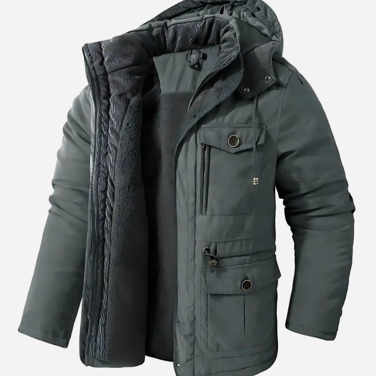 Men's Waterproof Windproof Winter Jacket with Detachable Hood