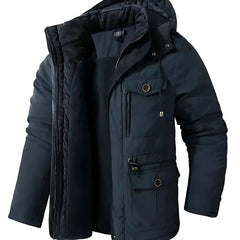 Men's Waterproof Windproof Winter Jacket with Detachable Hood