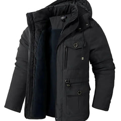 Men's Waterproof Windproof Winter Jacket with Detachable Hood