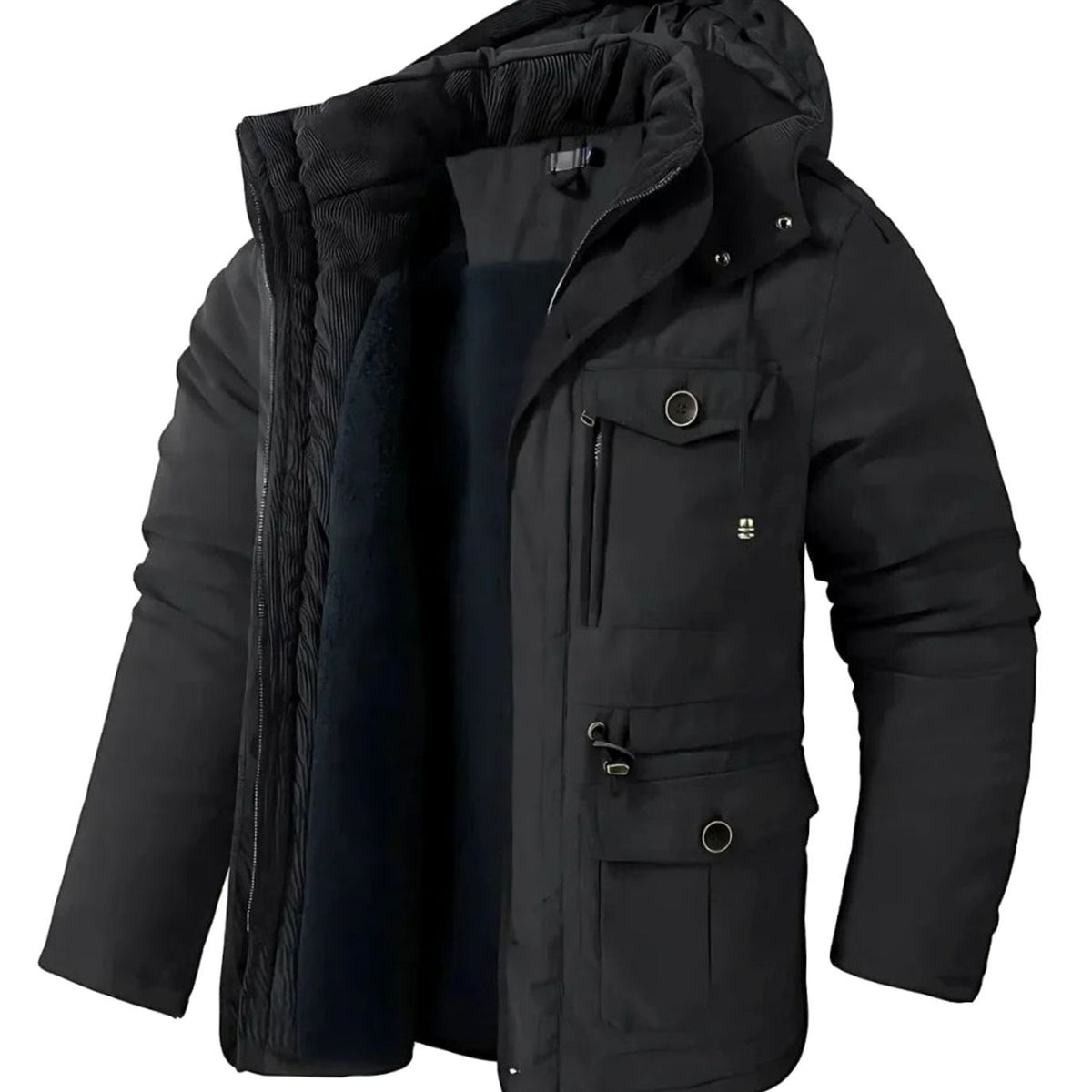 Men's Waterproof Windproof Winter Jacket with Detachable Hood