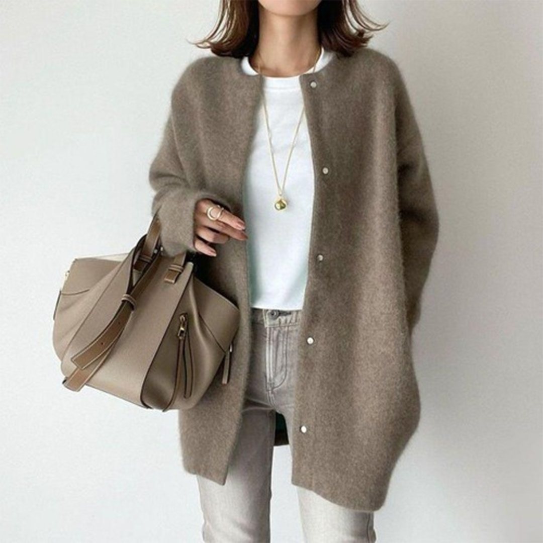 Oversized Cardigan with Press Studs