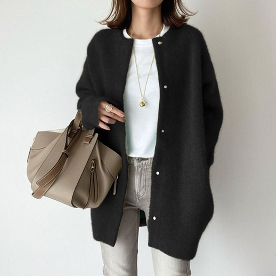 Oversized Cardigan with Press Studs