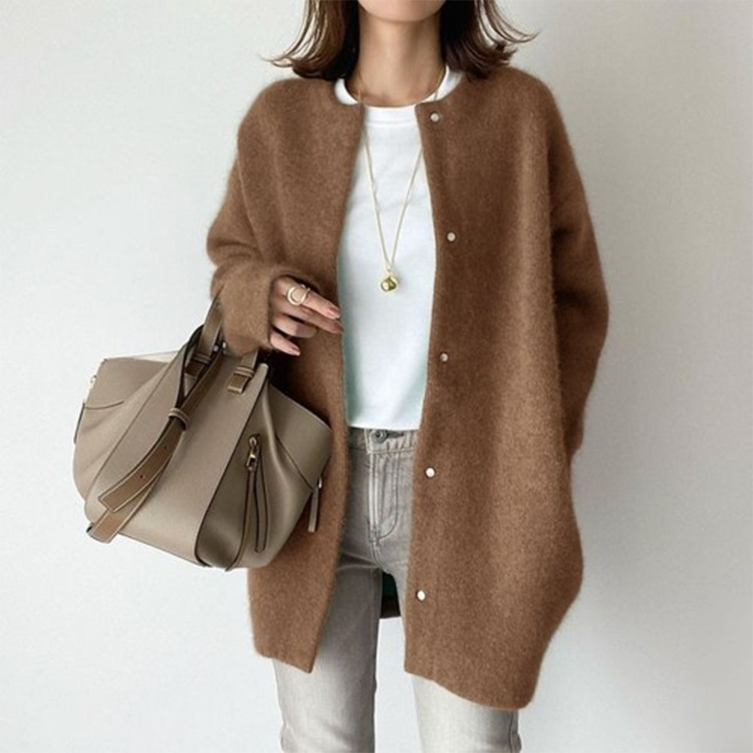 Oversized Cardigan with Press Studs