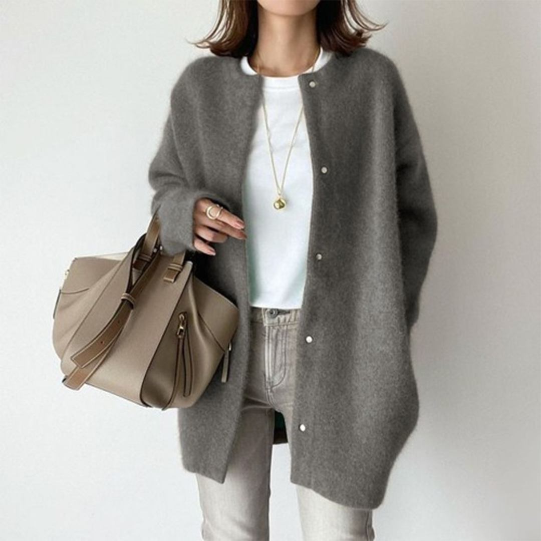 Oversized Cardigan with Press Studs