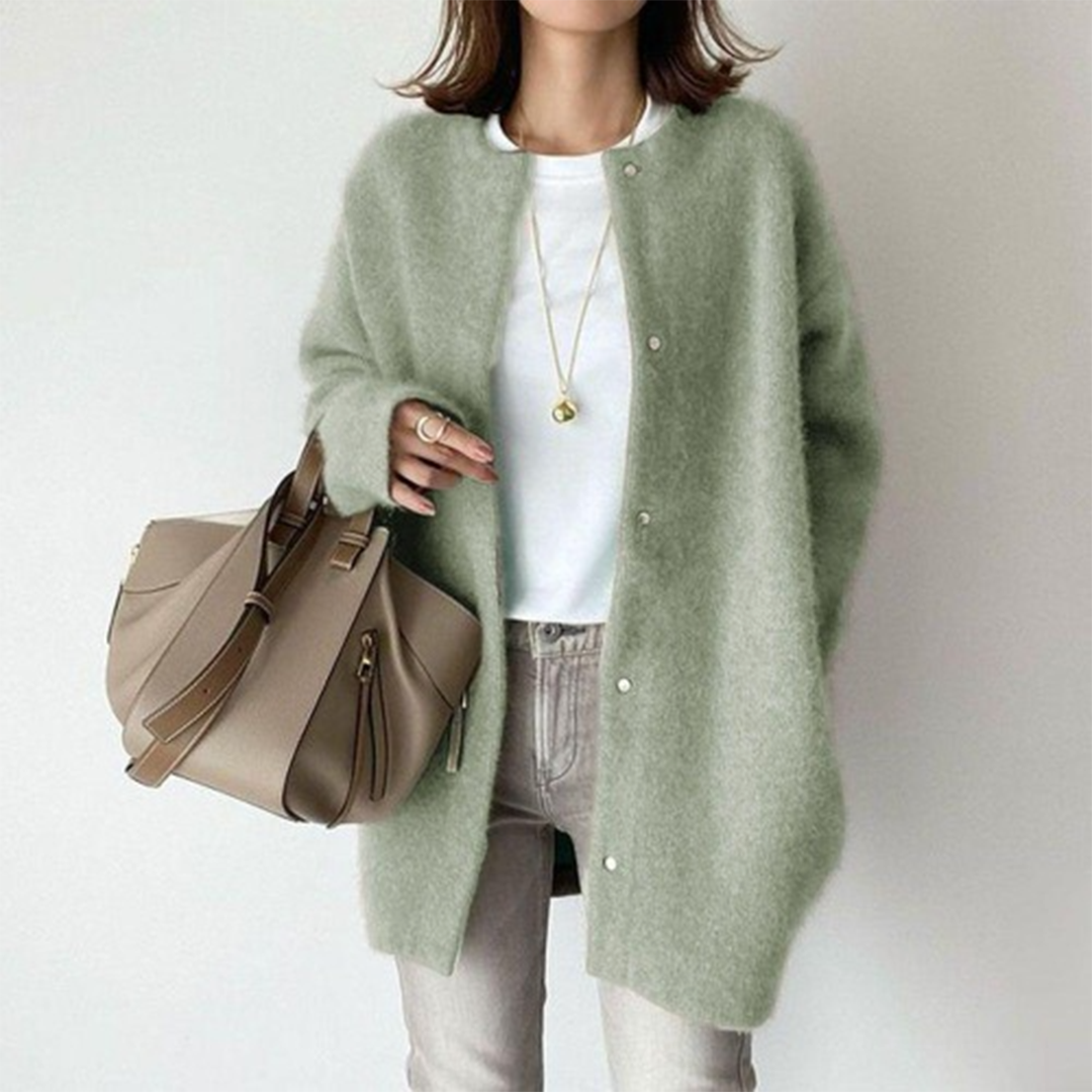 Oversized Cardigan with Press Studs