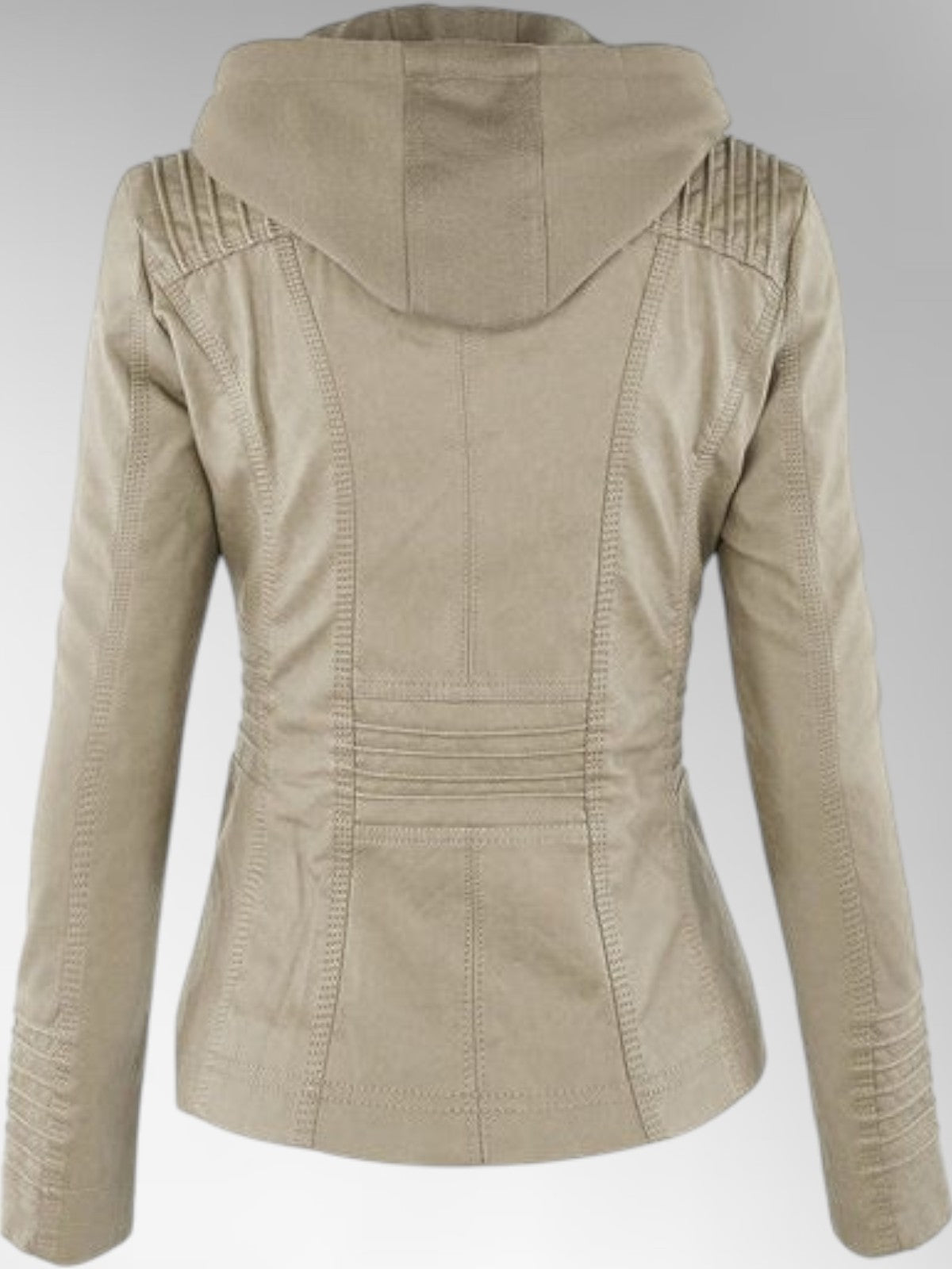 Women's Versatile Hooded Faux Leather Jacket