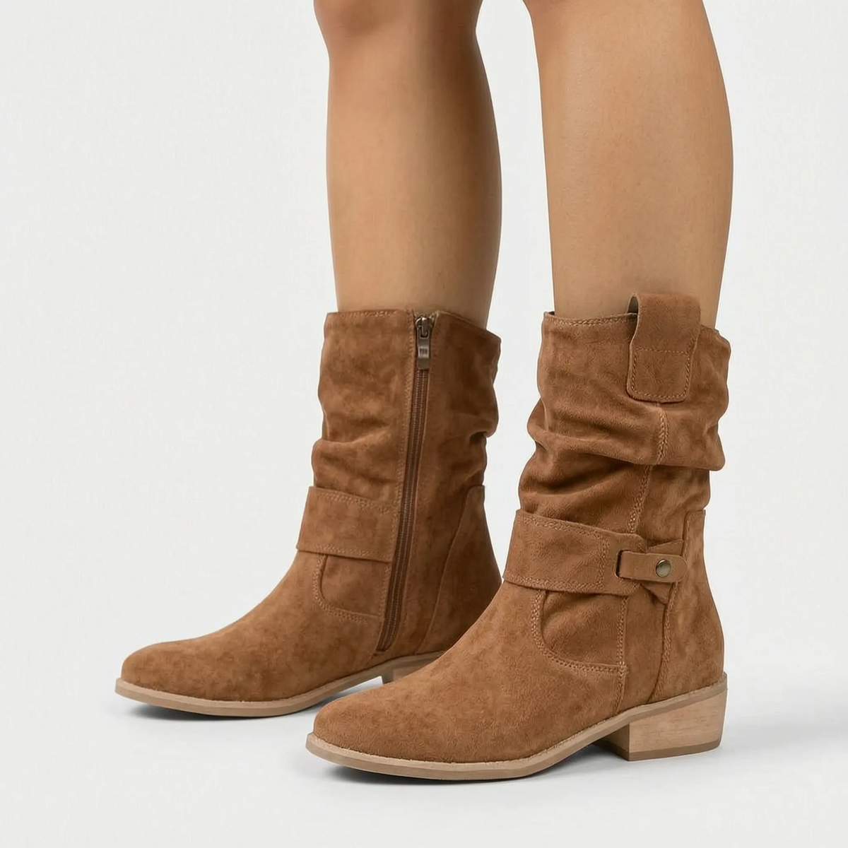 Comfortable Mid-Calf Slouch Boots