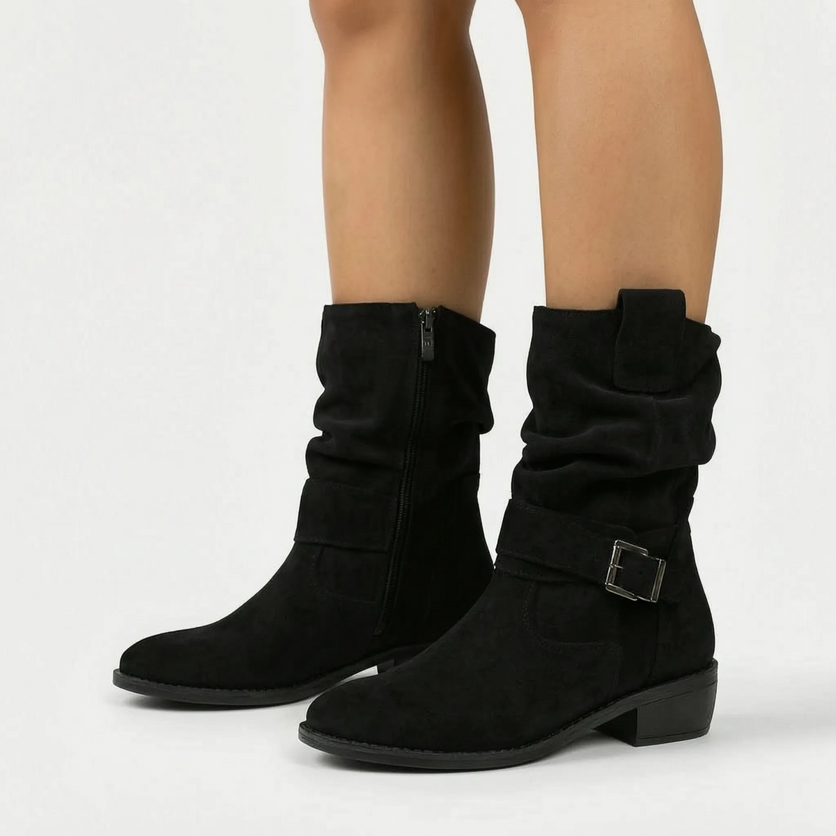 Comfortable Mid-Calf Slouch Boots