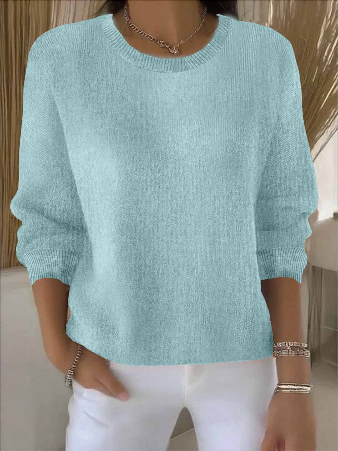 Crew Neck Jumper with Wide Sleeves
