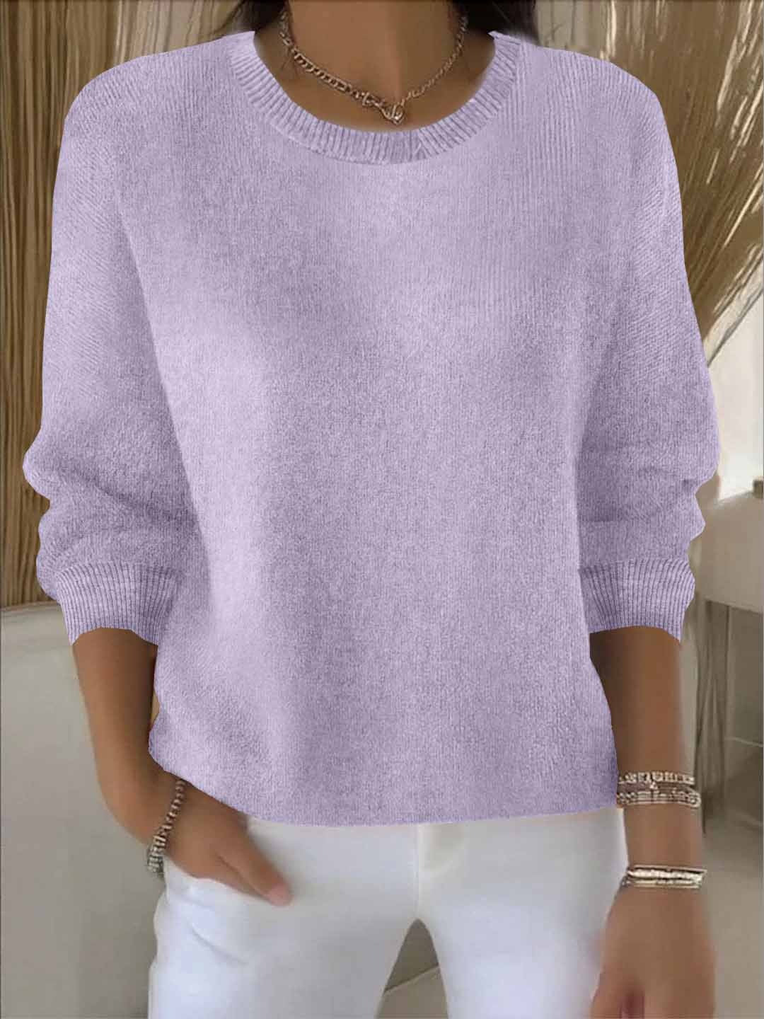 Crew Neck Jumper with Wide Sleeves