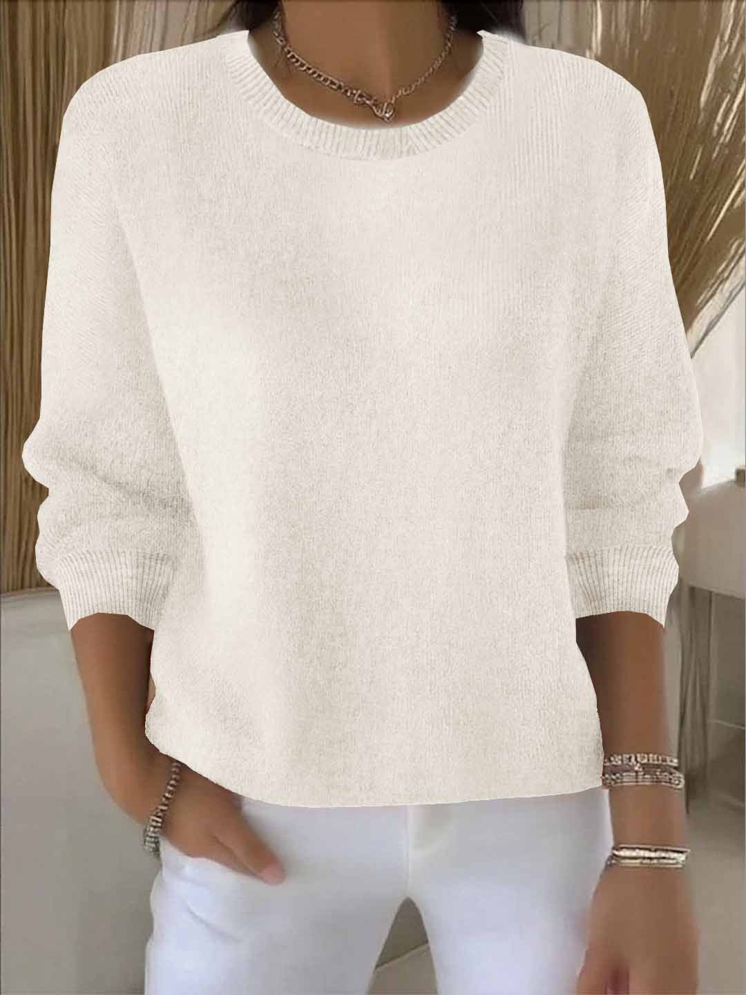Crew Neck Jumper with Wide Sleeves