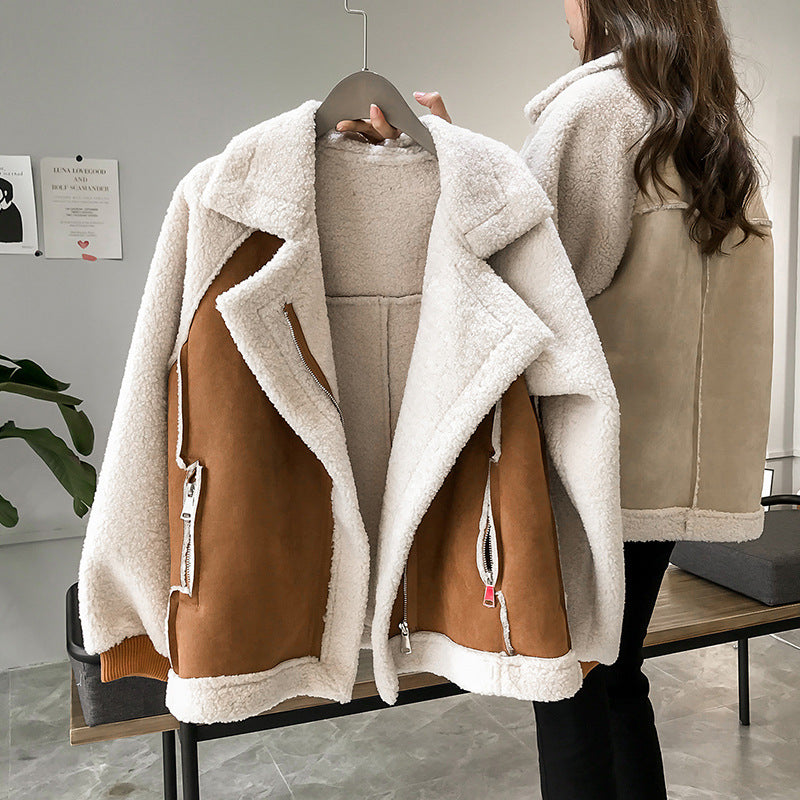 Teddy Coat with Wide Structured Collar