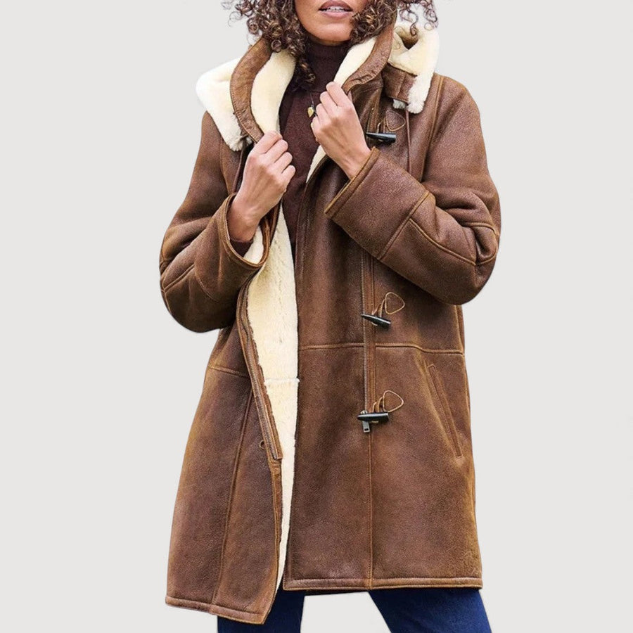 Hooded Duffle Coat with Teddy Lining