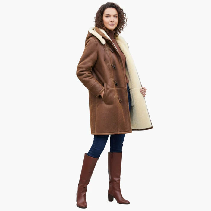 Hooded Duffle Coat with Teddy Lining