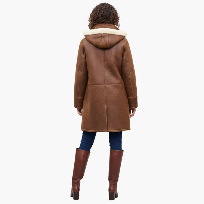 Hooded Duffle Coat with Teddy Lining
